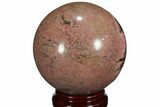 Polished Rhodonite Sphere - Madagascar #112131-1